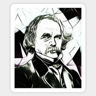 Nathaniel Hawthorne Black and White Portrait | Nathaniel Hawthorne Artwork 4 Sticker